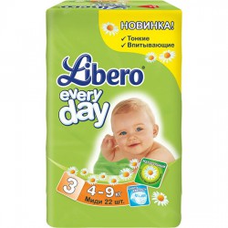 Подгузники 22 шт. Libero эвридей миди 4-9 кг
