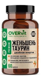 Женьшень с таурином OVERvit БАД 60 шт. капс.