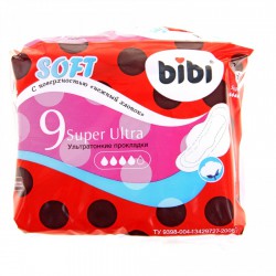 Прокладки женские Bibi супер ультра софт 9 шт.