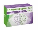 Глицин форте с витаминами B1 B6 B12, Ovie (Ови) табл. 600 мг №60 БАД к пище 300 мг глицина