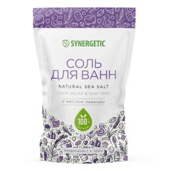 Соль для ванн, Synergetic (Синергетик) 1 кг с маслом лаванды мягк. упак.