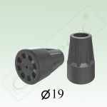 Наконечник для трости и костылей, р. 19 мм 1 шт арт. Нк19/С серый